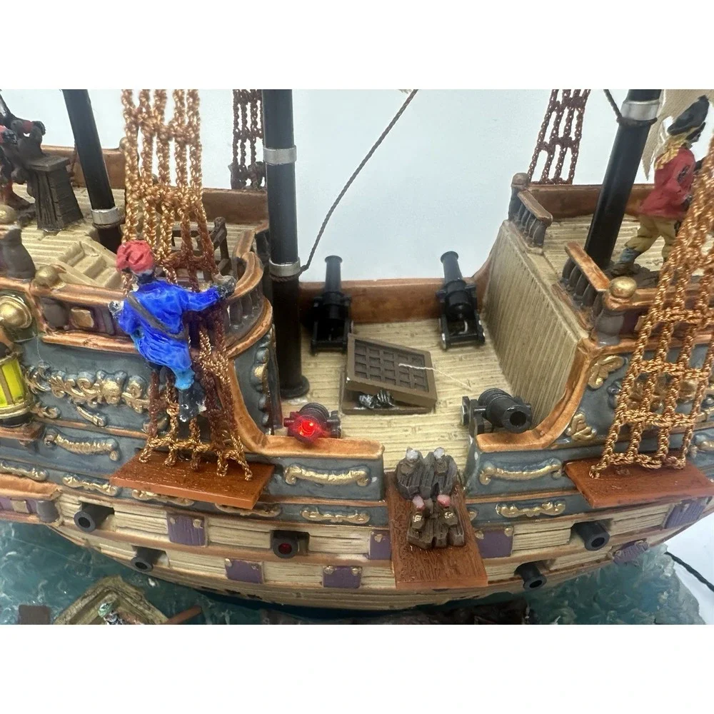 Lemax Spooky Town Galleon Pirate Ship WORKS  NEEDS MINOR  REPAIR  34760 Vtg